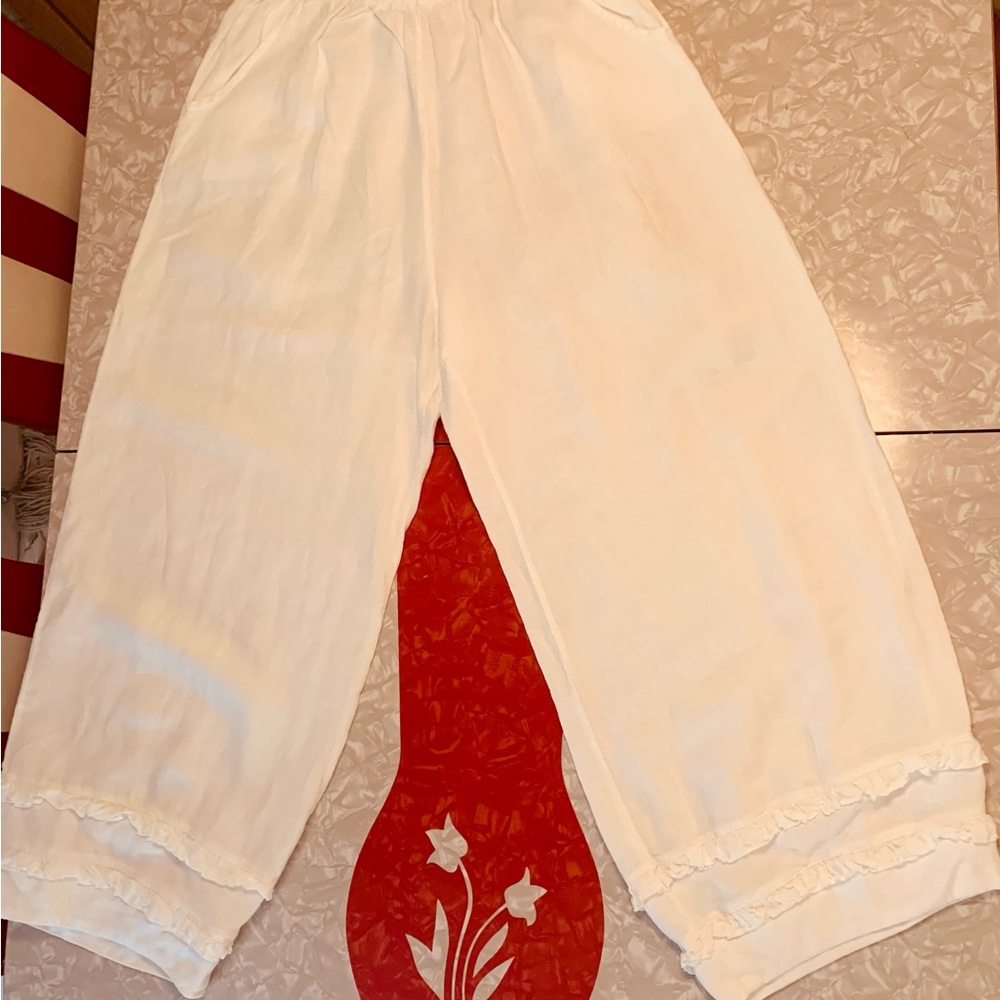 bryn Walker White Casual Wide-Leg Pants